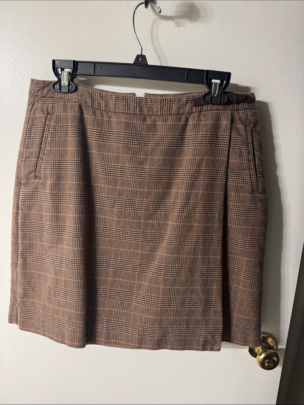 L.L. Bean Brown Glen Plaid Mini Skirt